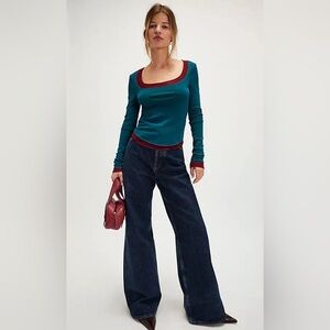 Intimately Free People Double Take Long Sleeve Top Large New